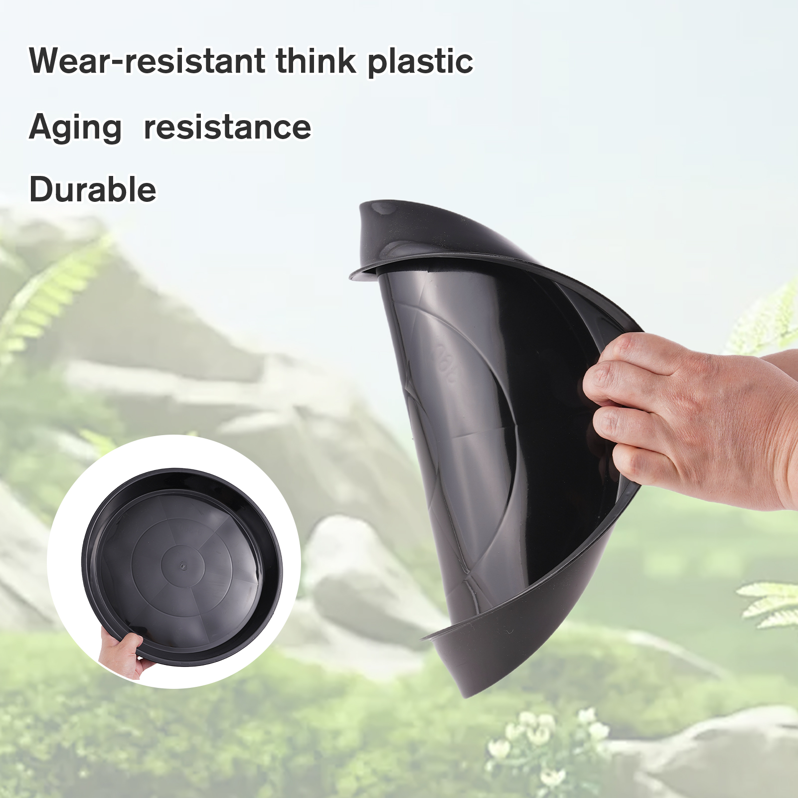 urorentea 8 Pack 14 inch Plastic Plant Saucers, Durable Plant Pot Trays, Large Flower Plant Pot Saucer for Indoor Outdoor Garden