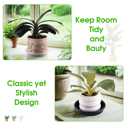urorentea 15 Pack Clear Plant Saucer, 6 8 10 inch Plant Pot Saucers, Plastic Plant Drip Trays, Flower Pot Saucers for Indoor Outdoor Garden Plants