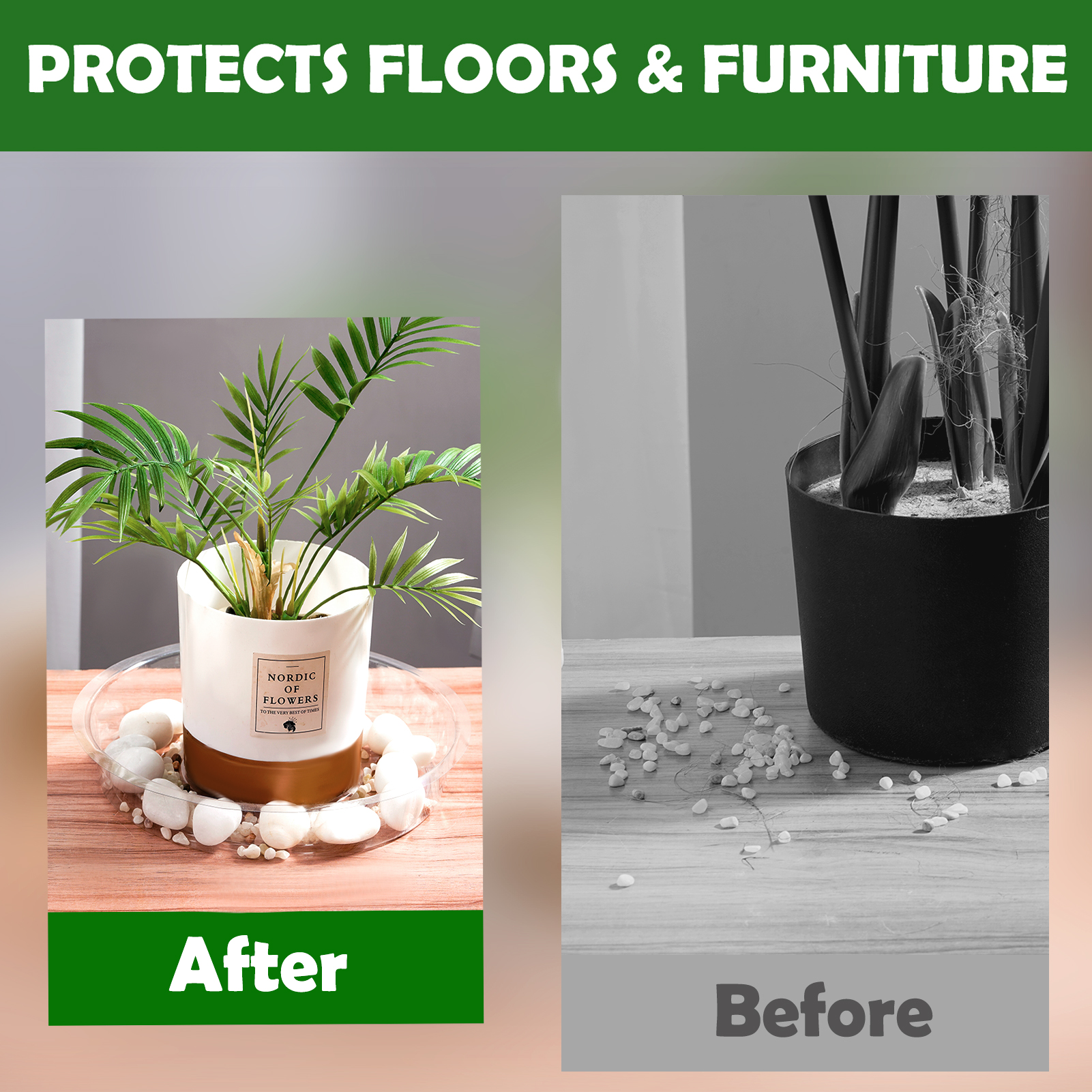 urorentea 24Pcs Clear Plant Saucer, 6 8 10 12inch Round Plant Pot Saucers, Plastic Plant Drip Trays, Flower Pot Saucers for Indoor Outdoor Garden Plants