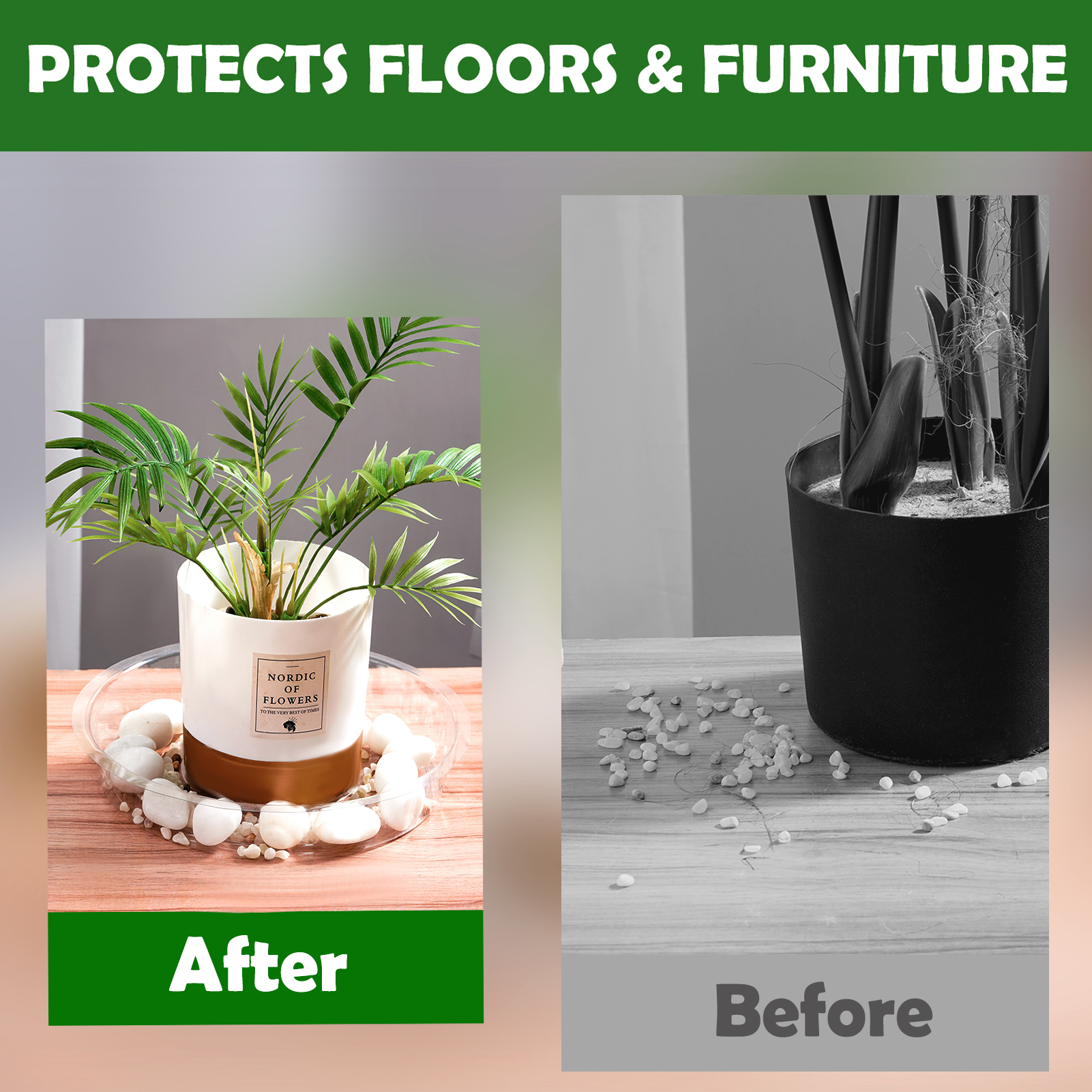 urorentea 24Pcs Clear Plant Saucer, 6 8 10 12inch Round Plant Pot Saucers, Plastic Plant Drip Trays, Flower Pot Saucers for Indoor Outdoor Garden Plants