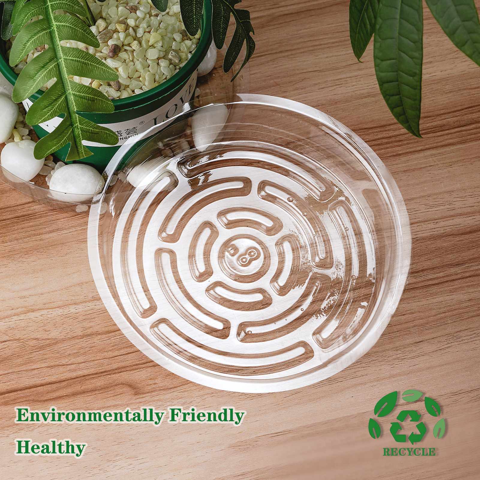 urorentea 24Pcs Clear Plant Saucer, 6 8 10 12inch Round Plant Pot Saucers, Plastic Plant Drip Trays, Flower Pot Saucers for Indoor Outdoor Garden Plants