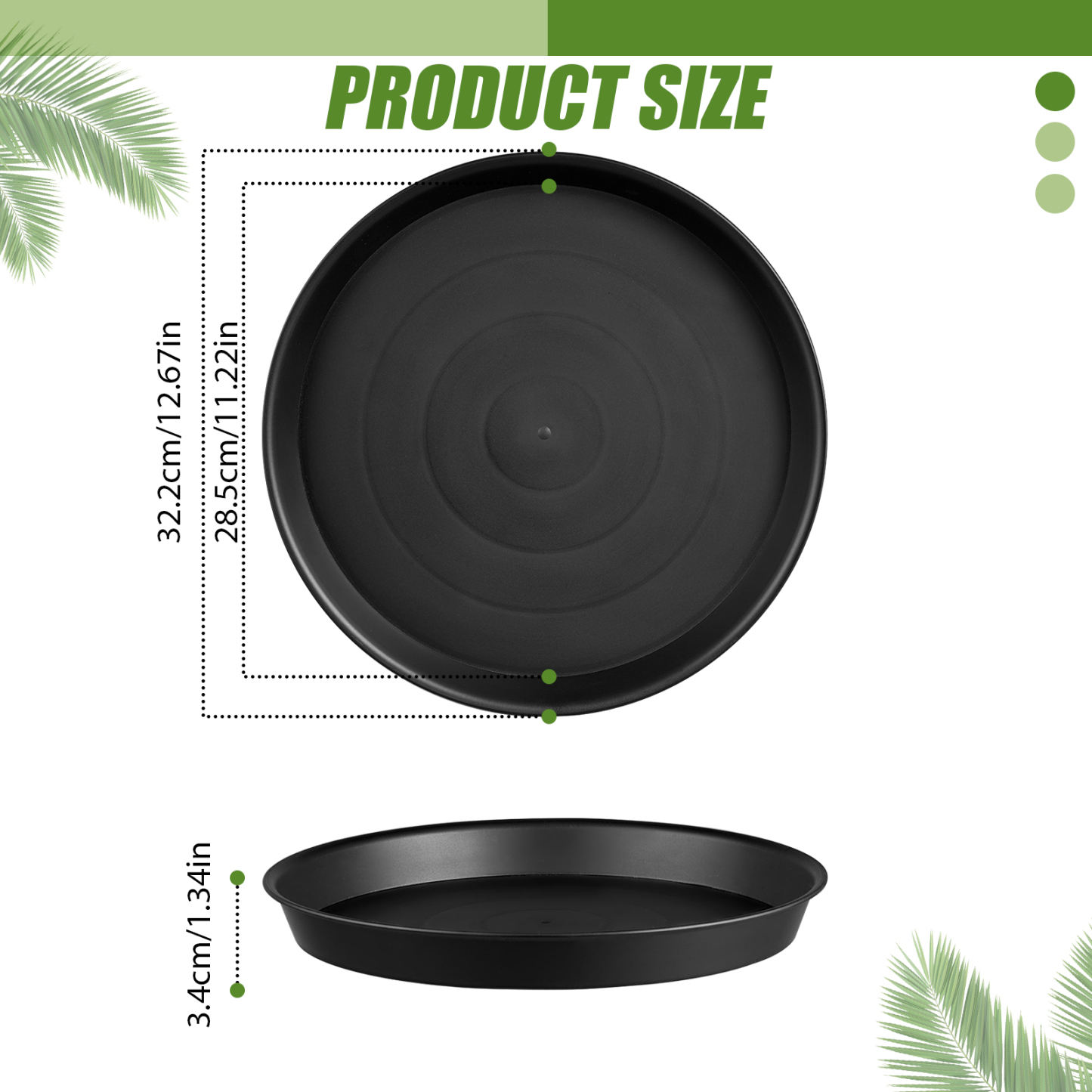 urorentea 6 Pack 12 inch Thickened Plant Saucer, Heavy Duty Durable Plastic Plant Pot Trays, Flower Plant Pot Saucer Drip Tray for Indoor Outdoor Garden