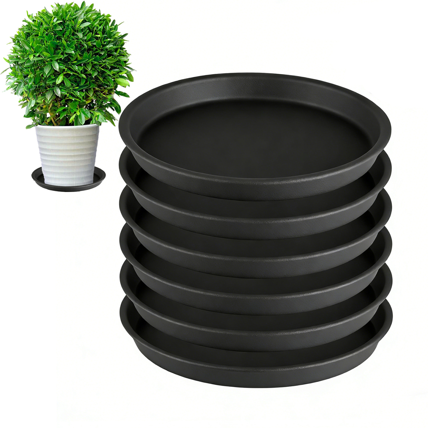 urorentea 6 Pack 16 inch Thickened Plant Saucer, Extra Large Heavy Duty Durable Plant Pot Trays, Plastic Flower Plant Pot Saucer Drip Tray for Indoor Outdoor Garden