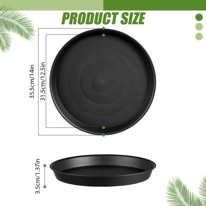 urorentea 6 Pack 14 inch Thickened Plant Saucer, Large Heavy Duty Durable Plant Pot Trays, Plastic Flower Plant Pot Saucer Drip Tray for Indoor Outdoor Garden