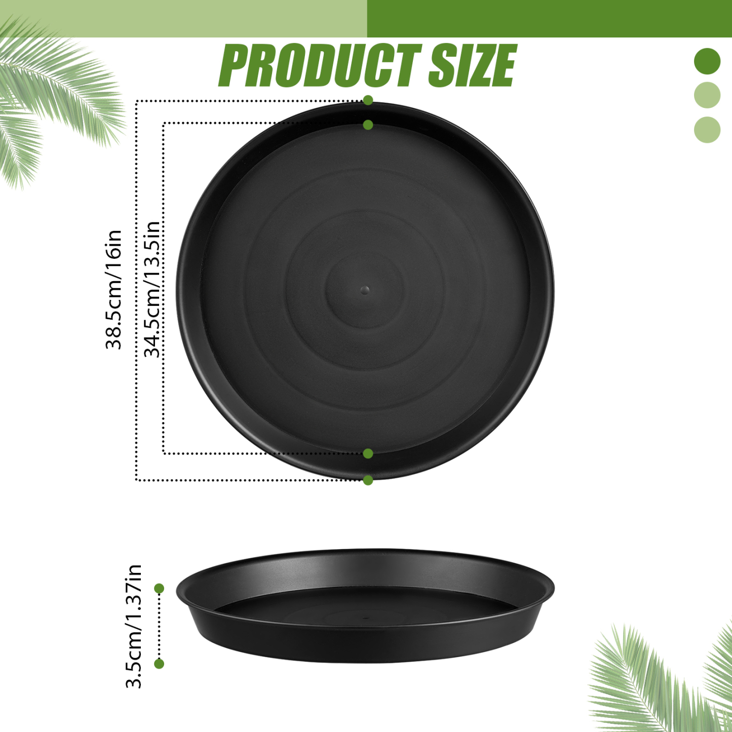 urorentea 6 Pack 16 inch Thickened Plant Saucer, Extra Large Heavy Duty Durable Plant Pot Trays, Plastic Flower Plant Pot Saucer Drip Tray for Indoor Outdoor Garden