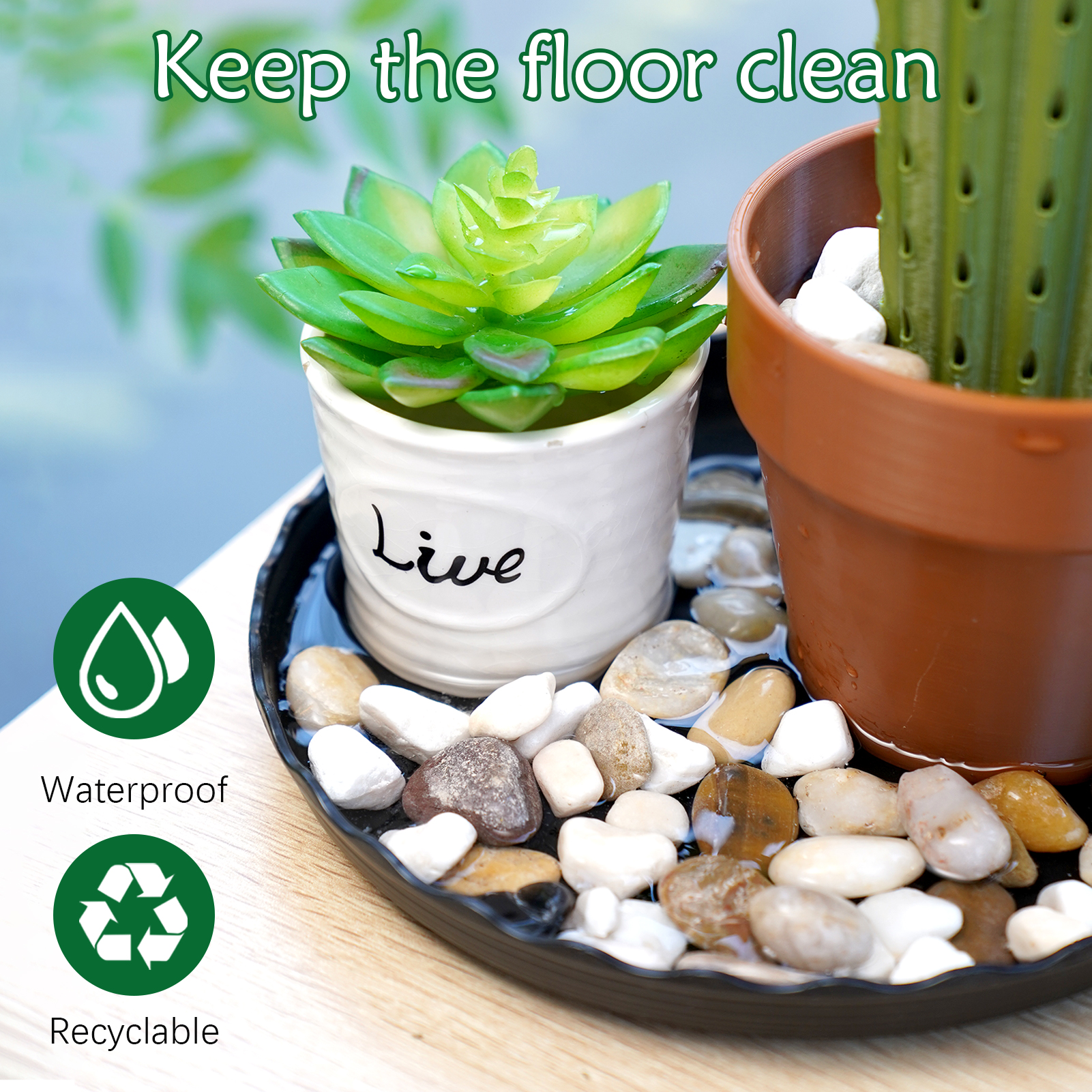 urorentea 12Pcs Plant Saucer, Plastic Plant Drip Trays, 6 8 10 Inch Black Round Plant Pot Saucers, Drip Tray for Indoor Outdoor Garden Plants, Collects Flower Pot Drainage and Excess Water