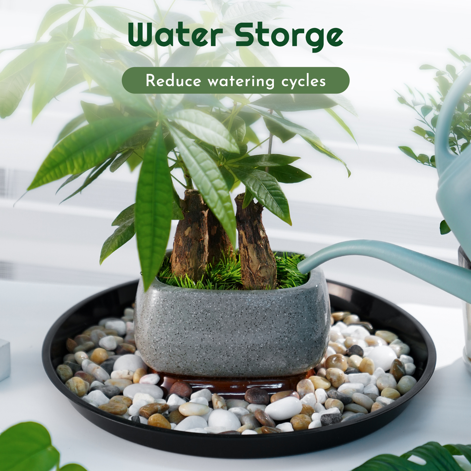 urorentea 6 Pack Plastic Plant Saucers, 16 inch Durable Plant Pot Trays, Plastic Large Flower Plant Pot Saucers Drip Tray for Indoors Outdoors