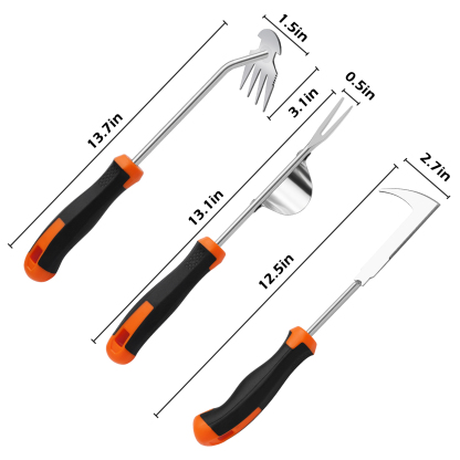 urorentea 3 Pack Weed Puller Tool Set, Rubber Hand Weeder Tool, Uprooting Weeding Tools, Crack Weeder Crevice, 4 Teeth Weeding Tool, Weeding Artifact Tool for Gardening