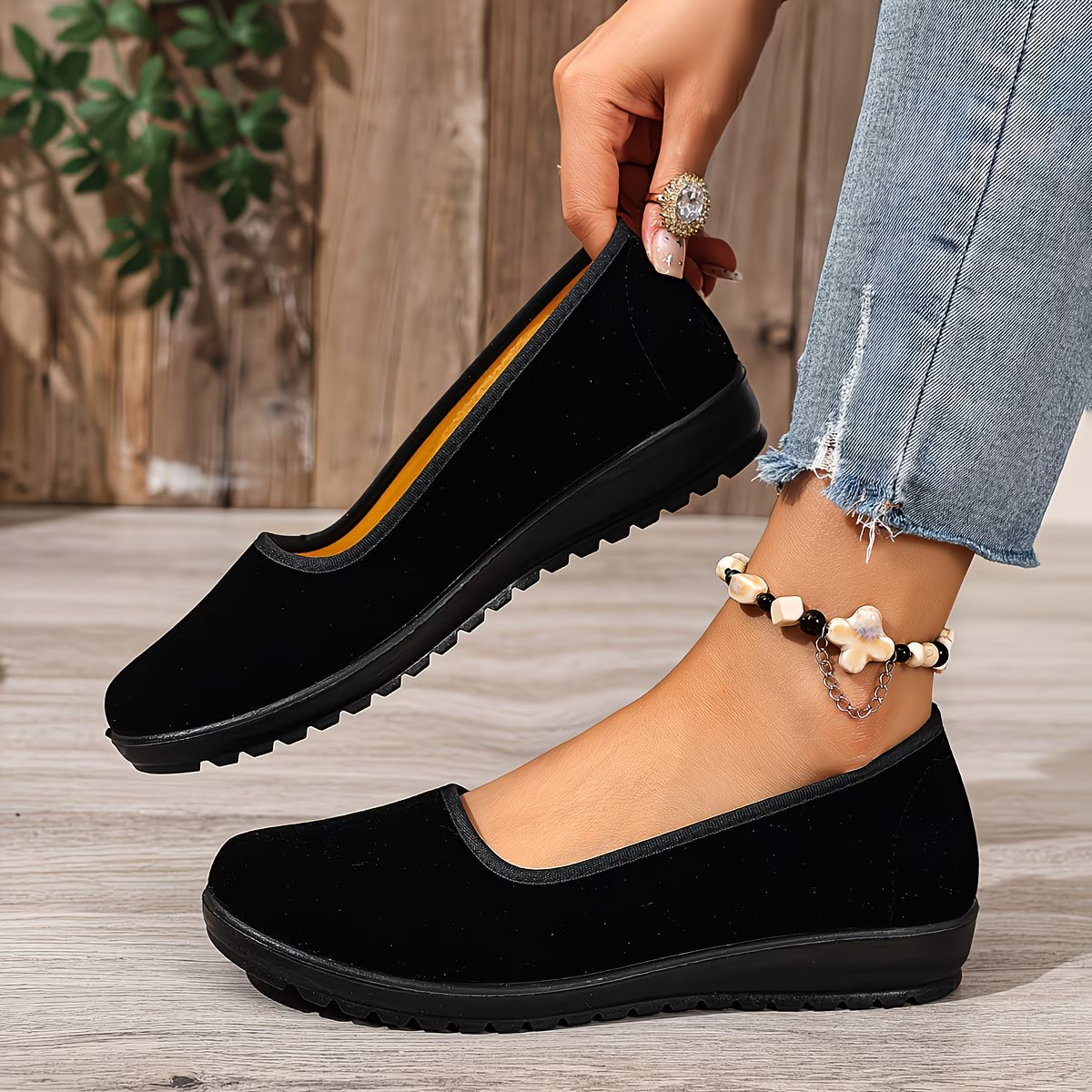 Soft Suede Flats – Slip-On Comfort Walking Shoes