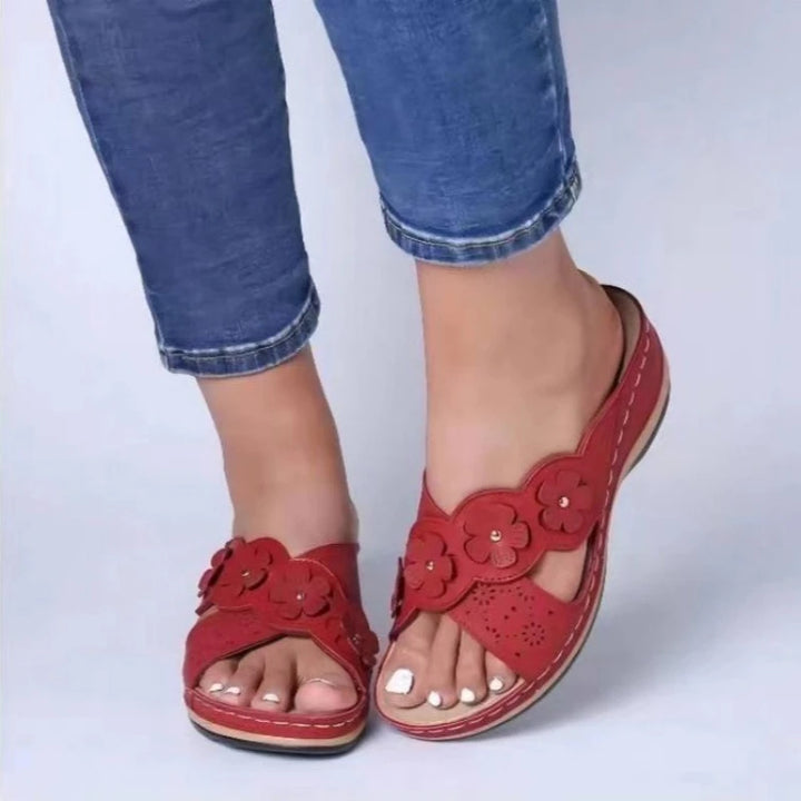 Womens Arch Support Floral Sandals Vintage Wedge Sandals