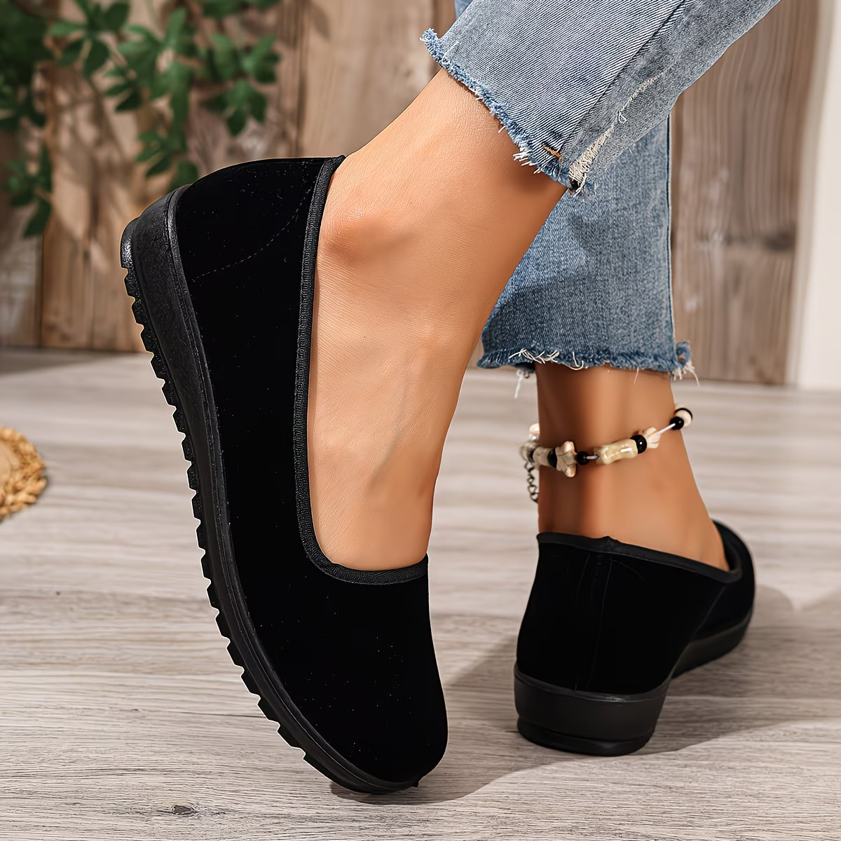 Soft Suede Flats – Slip-On Comfort Walking Shoes