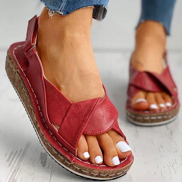 Cross Strap Platform Sandals – Lightweight Comfort Walking Sandals