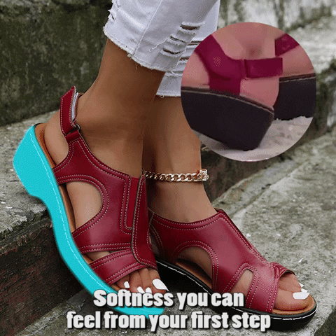 🔥Women Wedge Sandals, Premium Leather Orthopedic Sandals 🔥 - On This Week Sale 45% OFF 