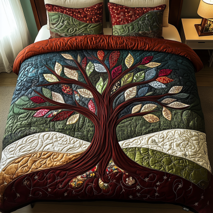 Nature Embrace 3-Piece Quilted Bedding Set