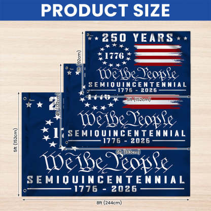 American Flag - America 250th Anniversary We The People Grommet Canvas Flag