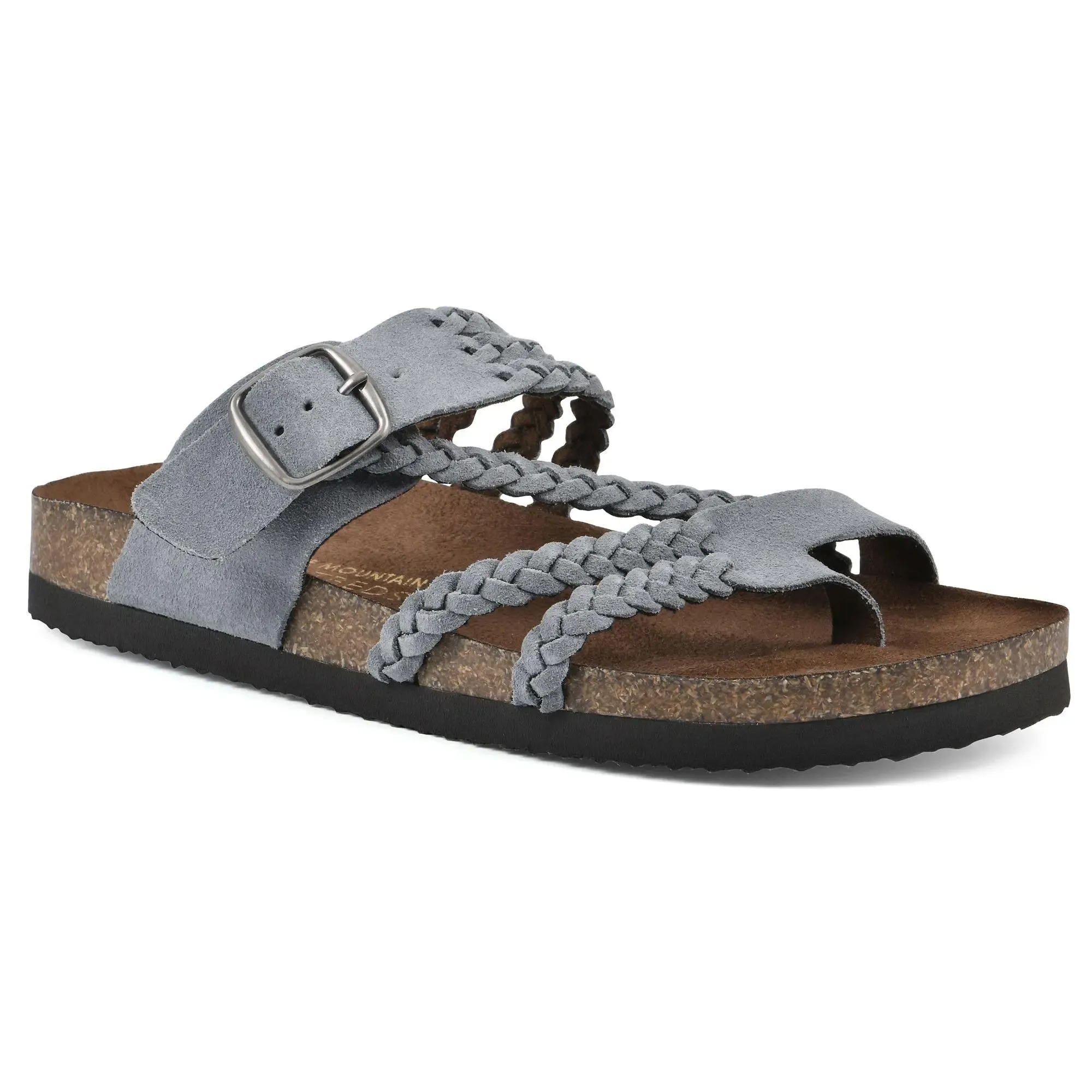 Braided Buckle Footbed Sandals – Comfortable Flat Slide Sandals
