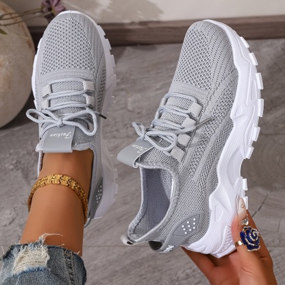 Knit Walking Sneakers – Breathable Lightweight Lace-Up Shoes