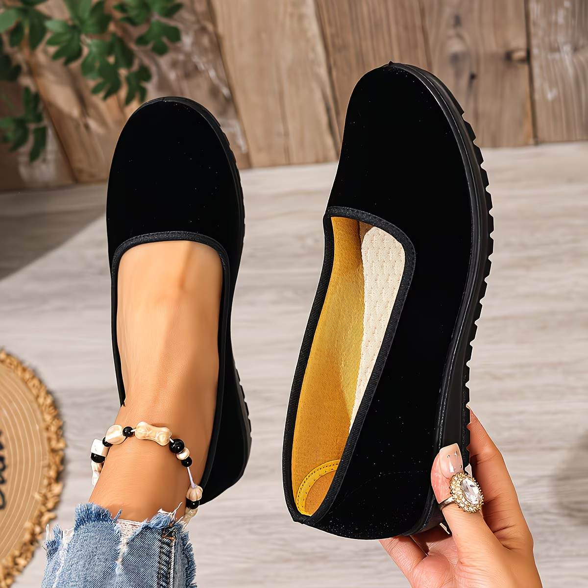 Soft Suede Flats – Slip-On Comfort Walking Shoes