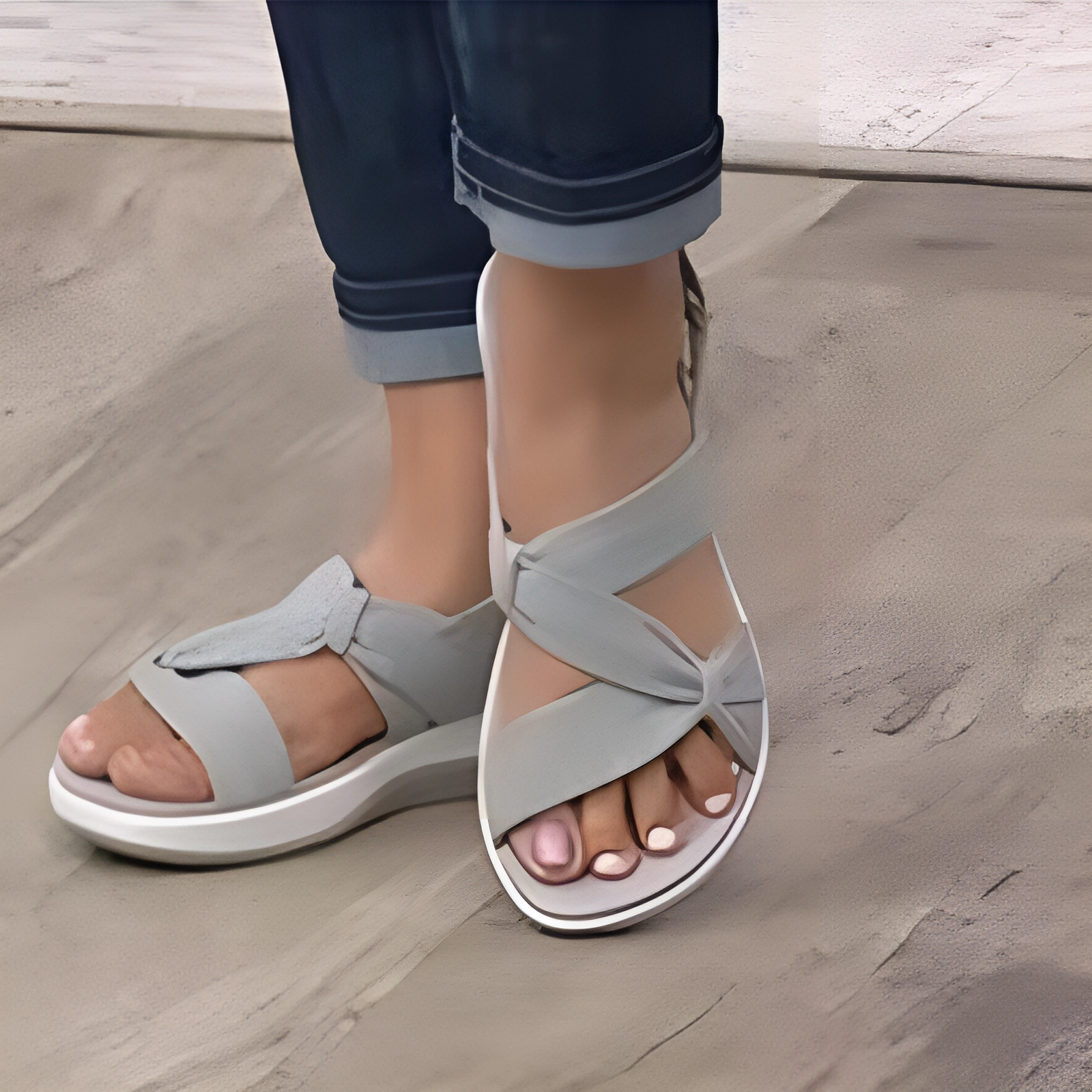 Knot Slingback Wedge Sandals – Soft Fabric Comfort Sandals