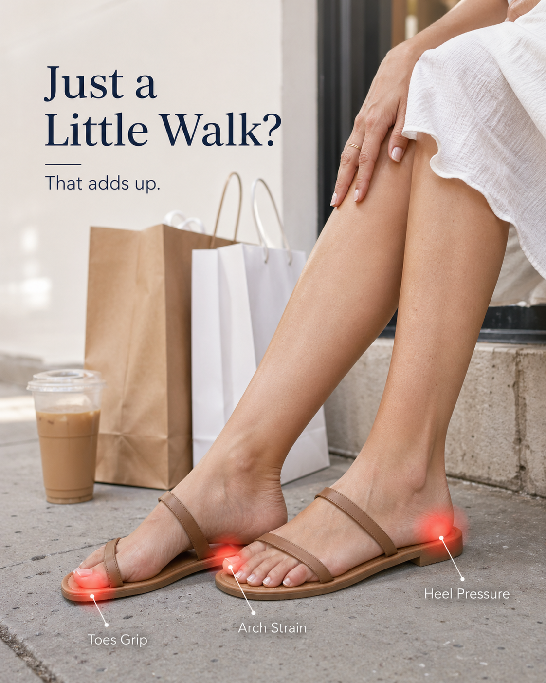 Flat sandal discomfort and pressure problem image