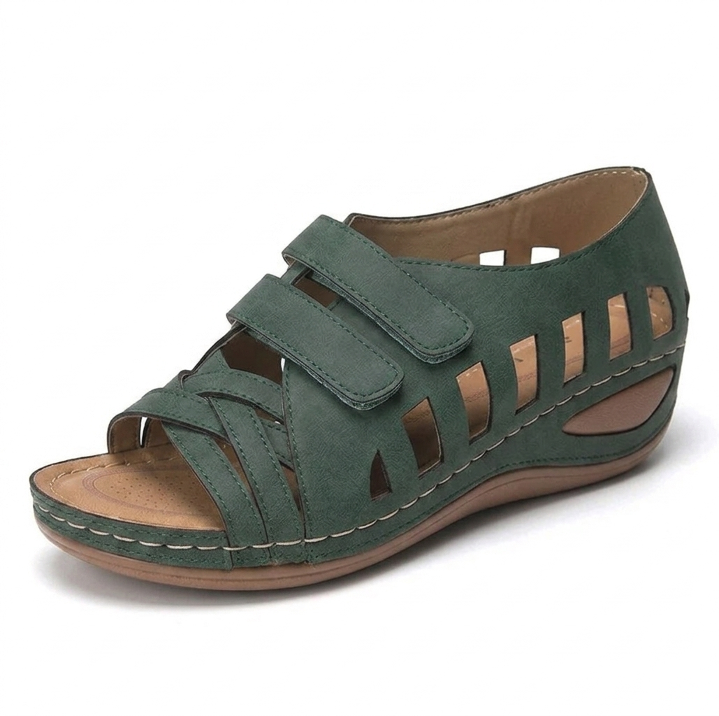Women Summer Casual Leather Sandals Soft Sole Daily Walking Shoes