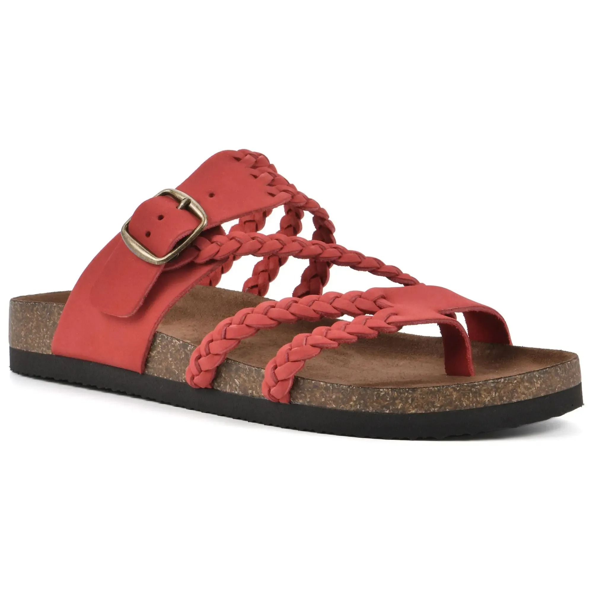 Braided Buckle Footbed Sandals – Comfortable Flat Slide Sandals