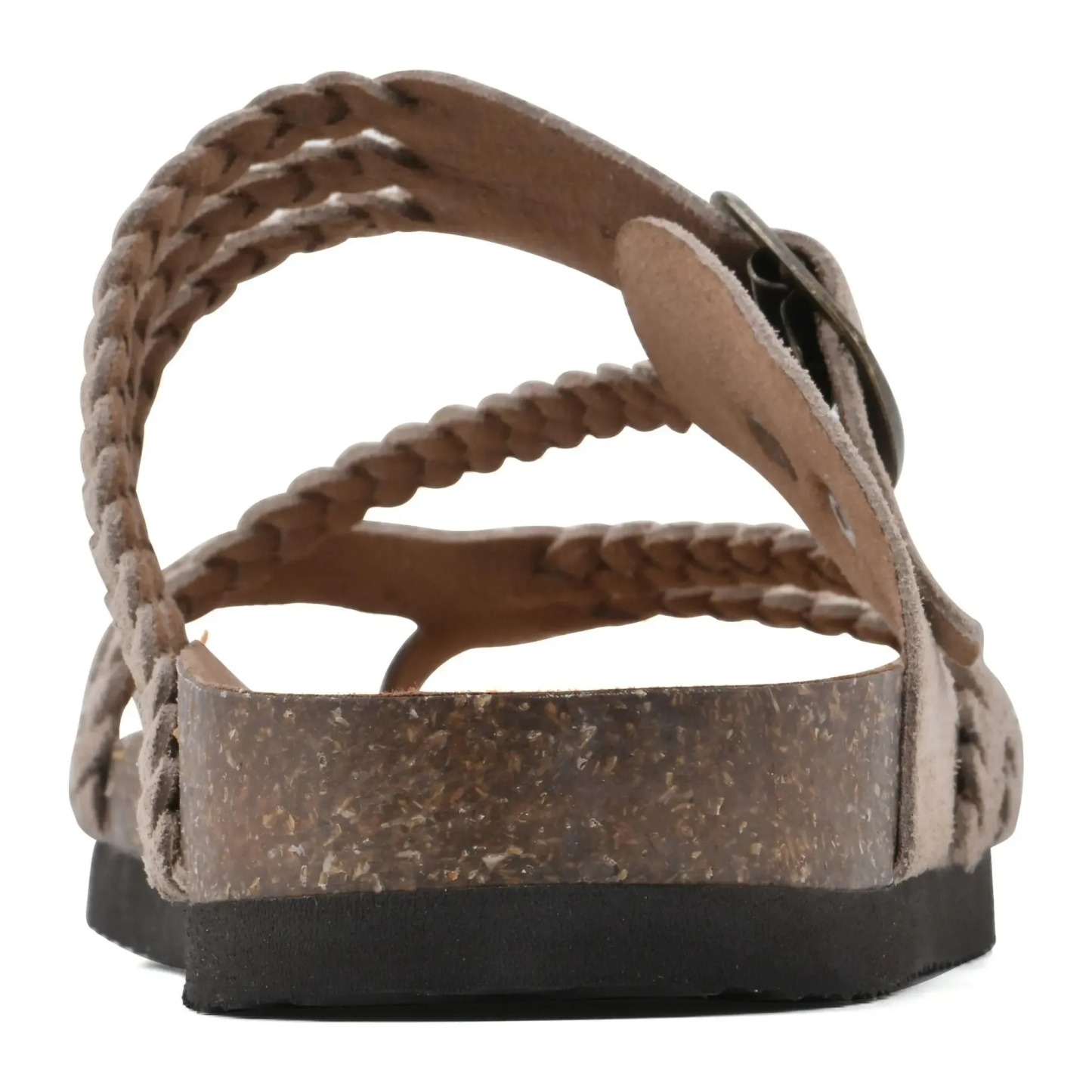 Braided Buckle Footbed Sandals – Comfortable Flat Slide Sandals