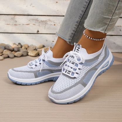 Zoolaia™ Breathable Colorblock Knit Walking Shoes - Orthopedic Cushioned Sneakers for Foot Pain Relief