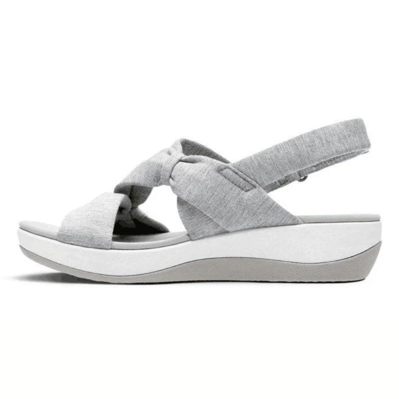 Knot Slingback Wedge Sandals – Soft Fabric Comfort Sandals