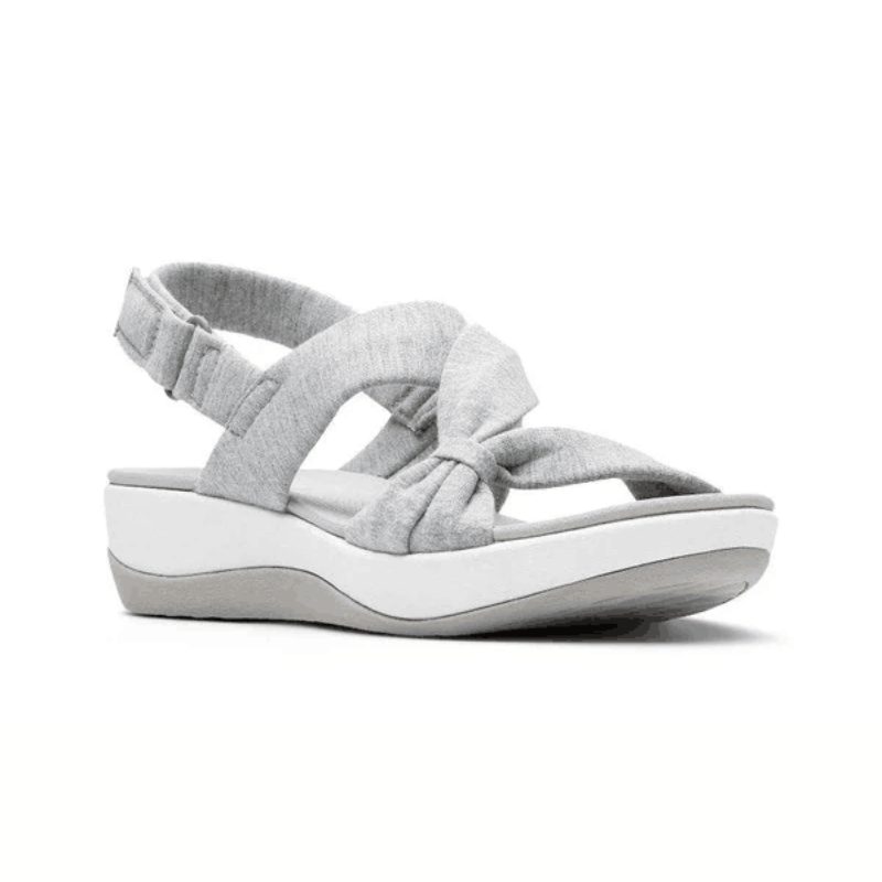 Knot Slingback Wedge Sandals – Soft Fabric Comfort Sandals