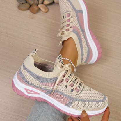 Zoolaia™ Breathable Colorblock Knit Walking Shoes - Orthopedic Cushioned Sneakers for Foot Pain Relief