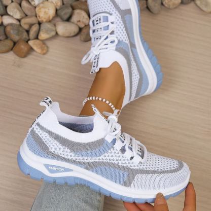 Zoolaia™ Breathable Colorblock Knit Walking Shoes - Orthopedic Cushioned Sneakers for Foot Pain Relief