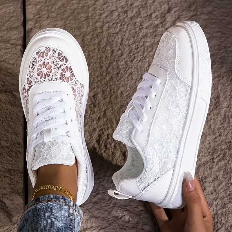Zoolaia™ Elegant Floral Lace Orthopedic Sneakers - Breathable Mesh Walking Shoes for Foot Pain Relief