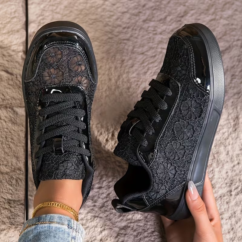 Zoolaia™ Elegant Floral Lace Orthopedic Sneakers - Breathable Mesh Walking Shoes for Foot Pain Relief