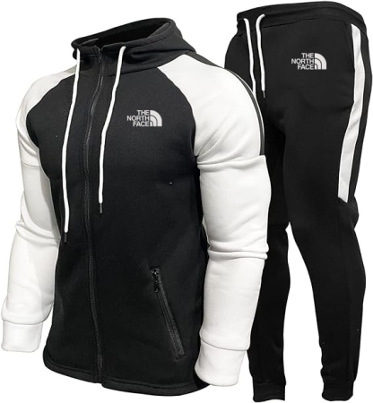Conjunto de sudadera con capucha y pantalones deportivos con cremallera completa para hombre
