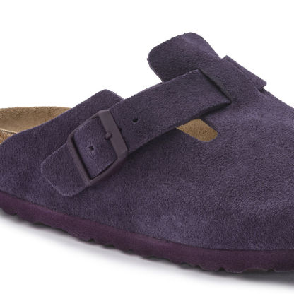 Birketthhnstock Boston Soft Footbed Suede Leather Wine