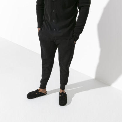 Birketthhnstock Boston Soft Footbed Suede Leather Black