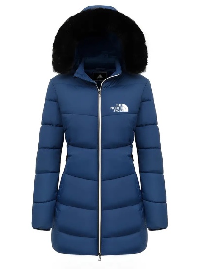 2024 THE NORthtTH FACE-Zipper fourrure doublée à capuche doudoune décontracté chaud à manches longues doublé de fourrure chaud automne et hiver vêtements pour femmes