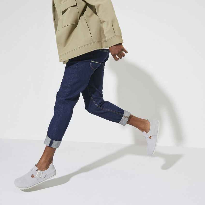 London Suede Leather  Antique White