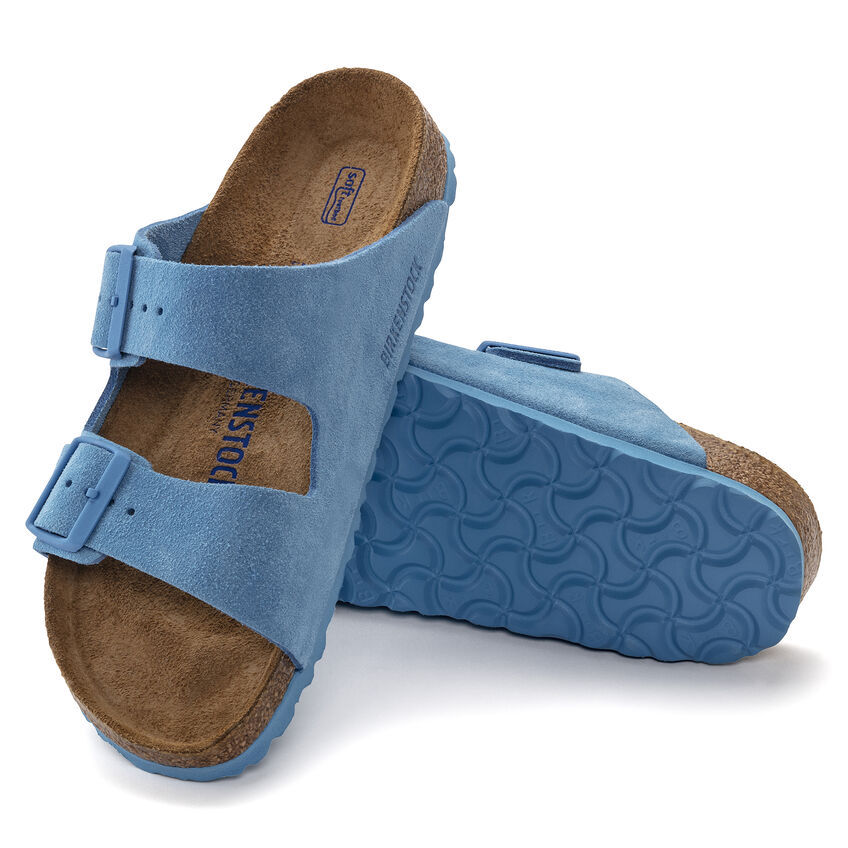 Birketthhnstock Arizona Soft Footbed Suede Leather Blue