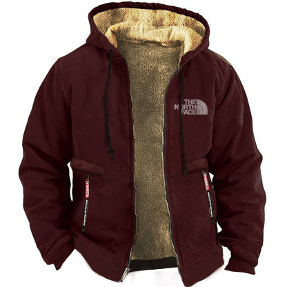 Chaqueta deportiva con capucha de forro polar para hombre