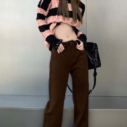 Retro Design XINGX High Waist Straight-leg Pants