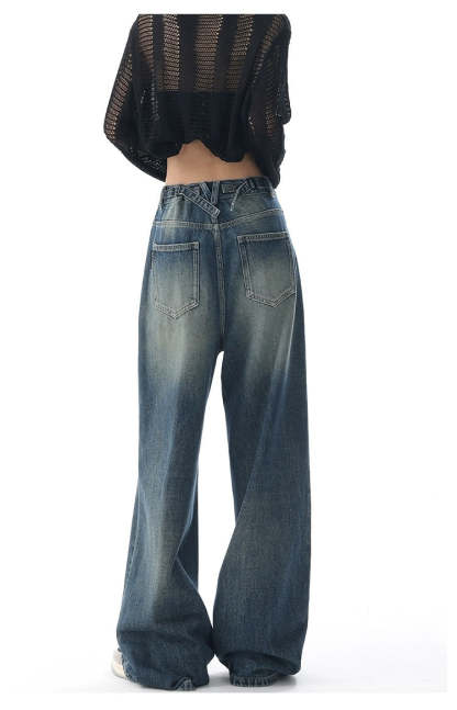 New American Retro Washed Jeans For Women