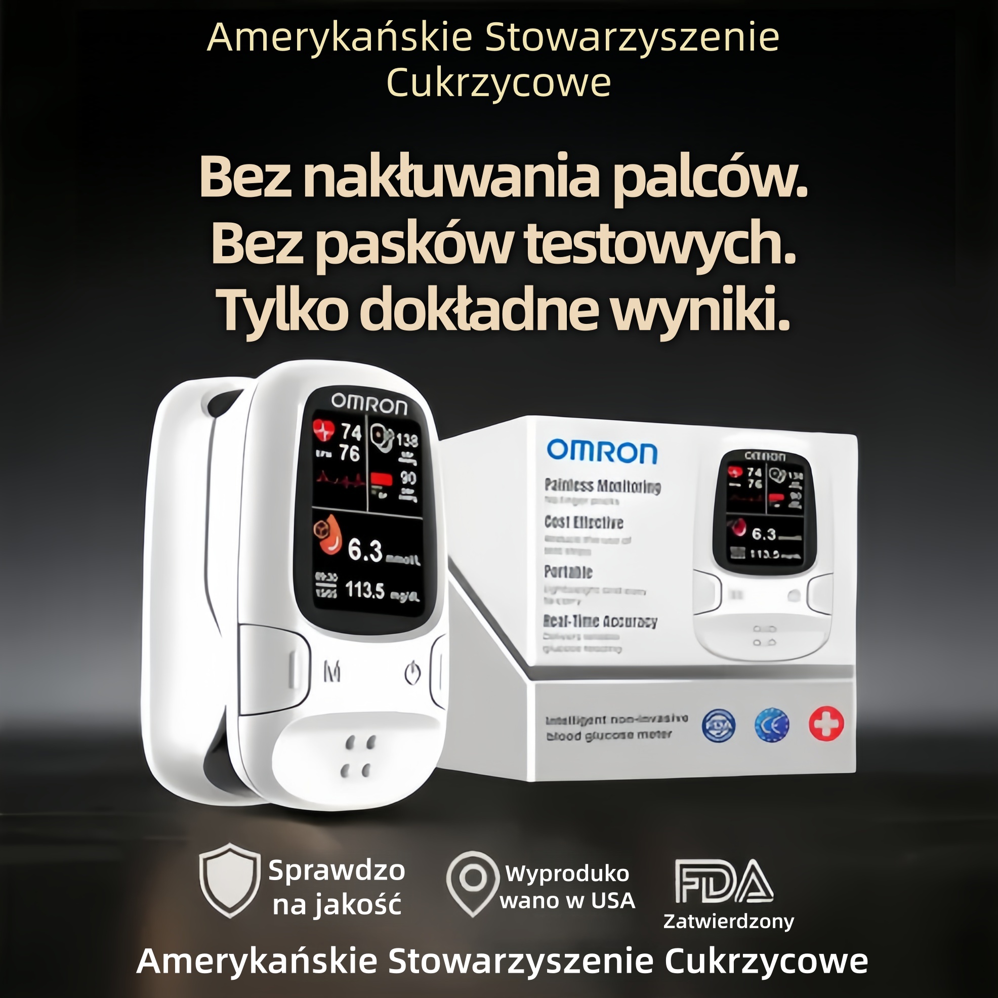 Omron™ wprowadza na rynek nowy, nieinwazyjny, inteligentny glukometr 🔥Wyprodukowano w USA🔥