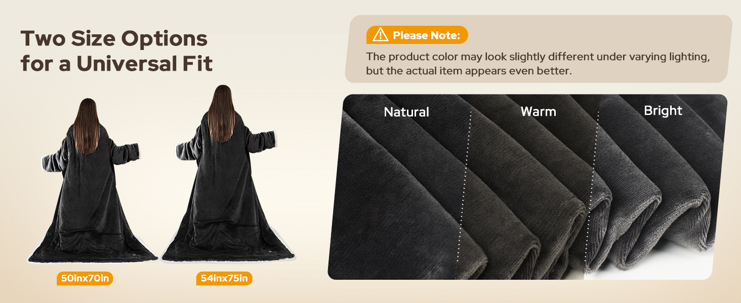 Wearable Heated Blanket with Foot Pocket