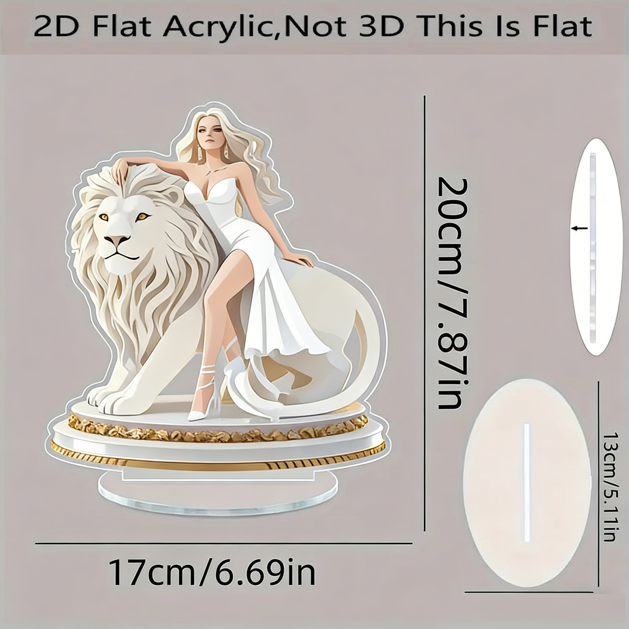 🔥Goddess & Lion 2D Acrylic  ✨ Luxury Desktop Decor Ornament