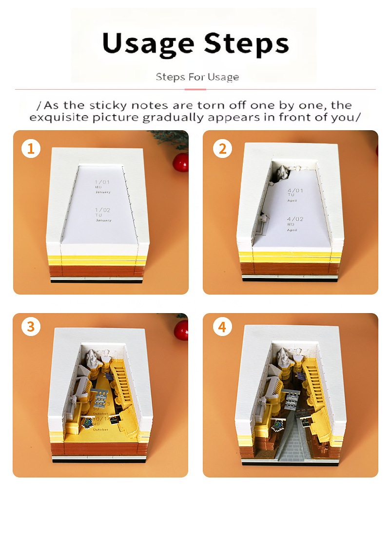 Diagon Alley✨With LED Strip Lights✨Souvenir✨Calendar✨3D Notepad✨Desktop Decoration✨Cultural and Creative Souvenirs