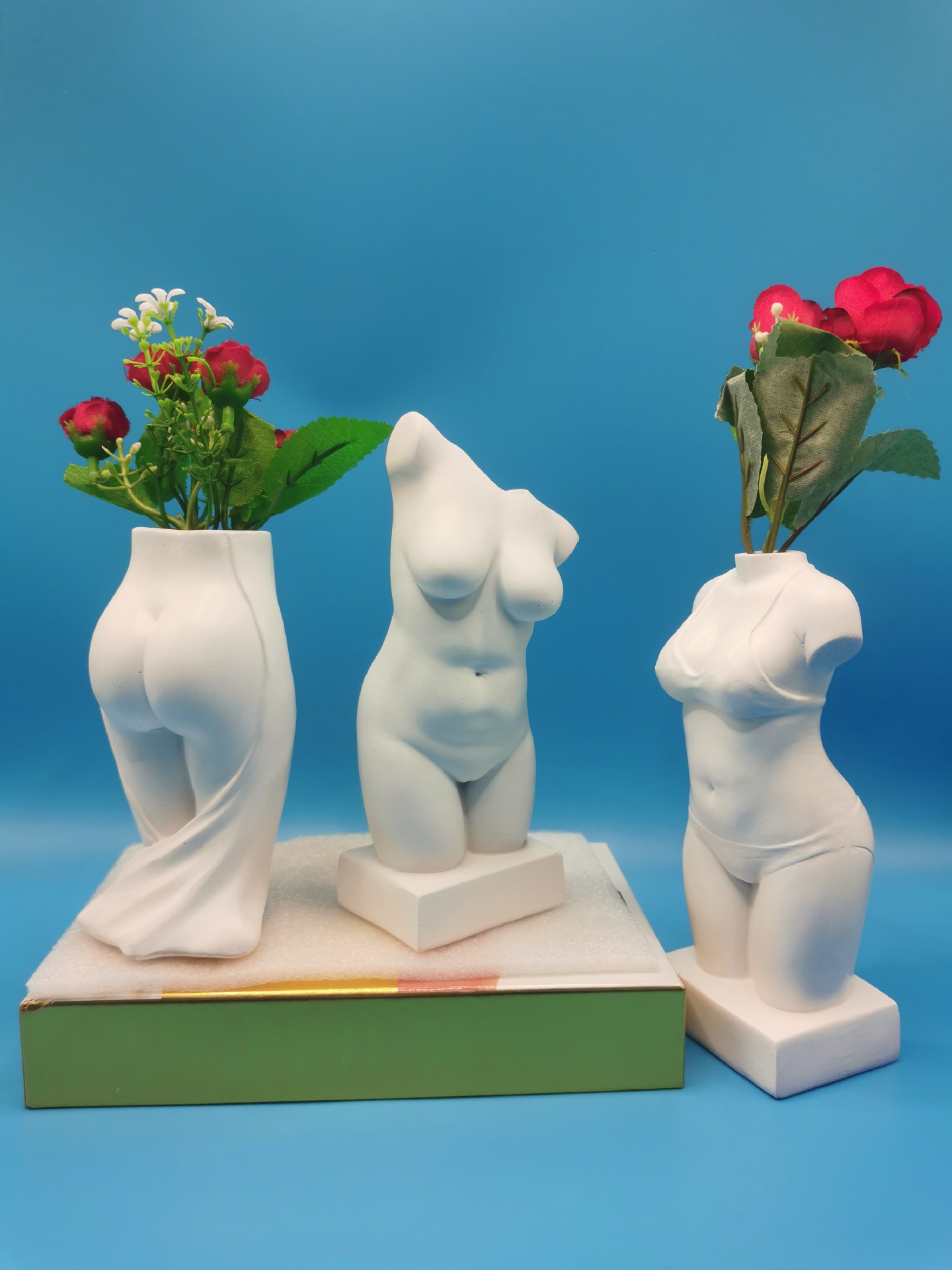 Human Form Sculpture Floral Decor ✨ Minimalist White Resin Vase for Fresh✨Floral Arrangement Decor