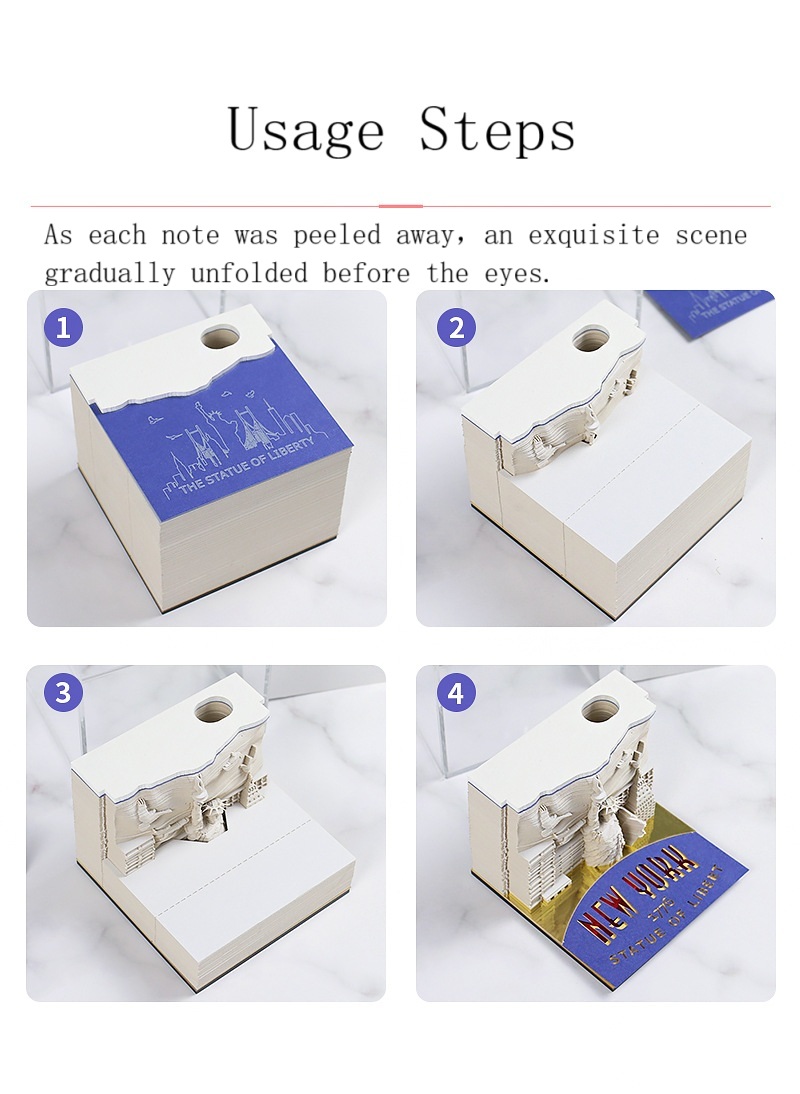 Statue of Liberty✨Souvenir✨Calendar✨3D Notepad✨Desktop Decoration✨Cultural and Creative Souvenirs