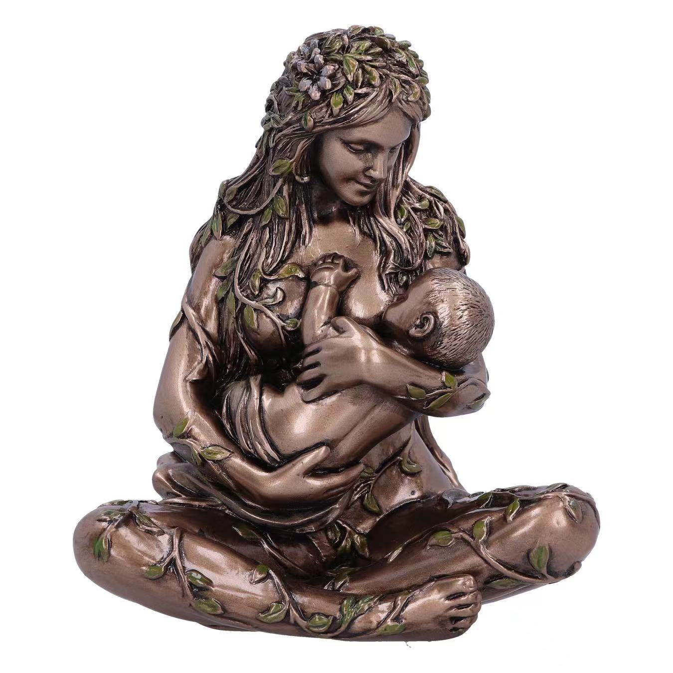 Gaia Mother Earth Resin Statue ✨ Mother & Baby Art Decor ✨ Nature-Inspired Ornament for Mother's Day & Baby Shower Gift